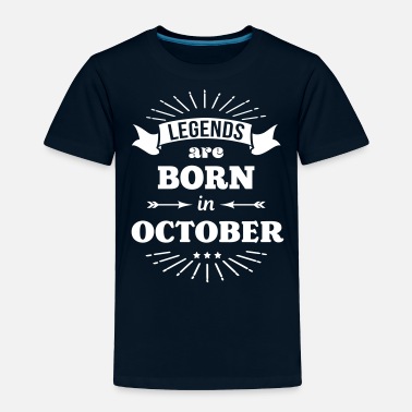 Kids Children's Birthday T-Shirt Legends Month October Boys Girls any age 2-15 