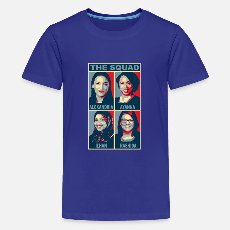 The Squad Alexandria Aoc Rashida Tlaib Ilhan Omar Kids Premium T Shirt Royal Blue