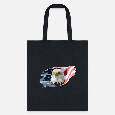 Eagle American Bald Eagle Bird With The Flag of America - Tote Bag