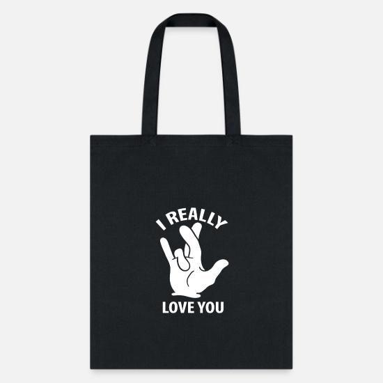 Funny Asl Print I Really Love You American Sign Tote Bag