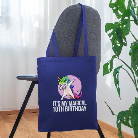10th Birthday Gift Tote Bag Shopper Cool Unicorn Tenth Ten 10 Present Reusable 