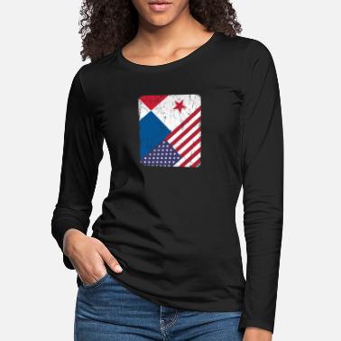 Vintage American Flag Classic NY Hipster Raw Mens Black Long Sleeve T-Shirt 