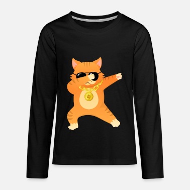 Animals Dabbing Cool Cat With Sunglasses. Dab Dance Design - Kids&#39; Premium Longsleeve Shirt