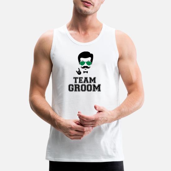 Mad Over Shirts Grooms Squad Unisex Premium Tank Top 