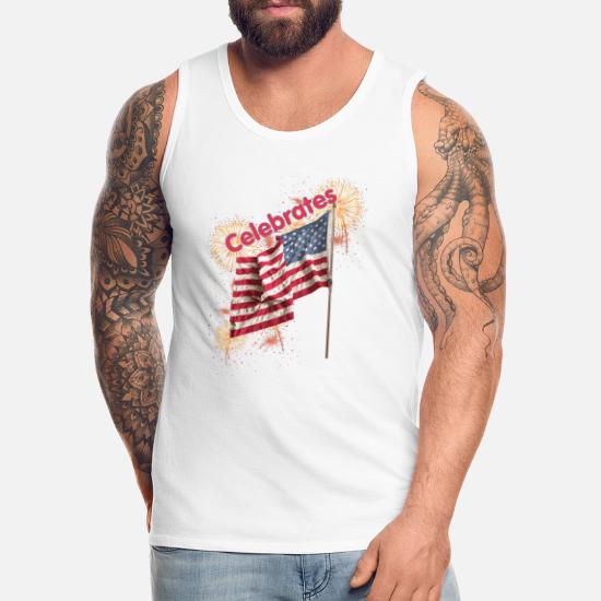 USA Flag Men's Shirt Top 4th of July Independence Day American 