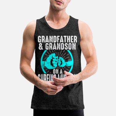 Grandson Granddad Grandson Surf Surfboard Surfer Beach - Men&#39;s Premium Tank Top