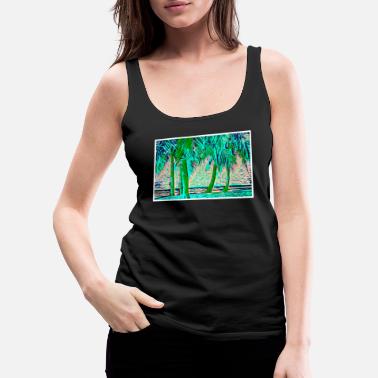 Palm Trees On The Beach Image Design Vacation Spot - Women&#39;s Premium Tank Top