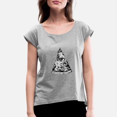 Women's White T-Shirt Breathe Hand Design Illuminati Colourful Design TS289