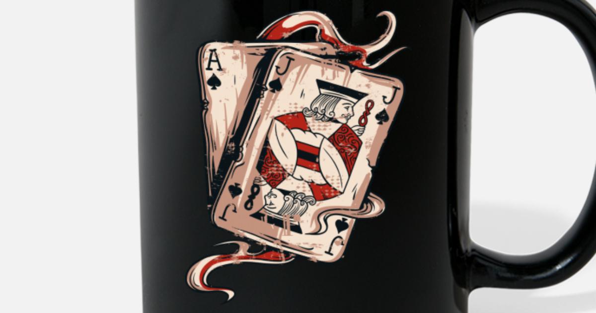 Blackjack Gift Playing Cards Casino Gambling Gift' Full Color Mug |  Spreadshirt