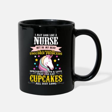 Unicorn Nurse Unicorn and Cupcake mythical Pony Lover - Full Color Mug