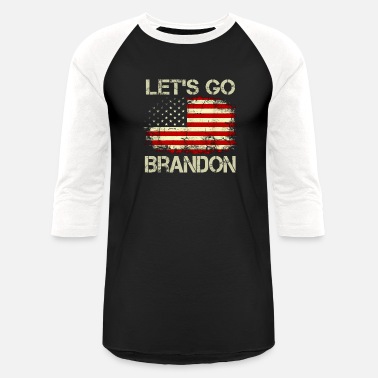 Brandon Lets go Brandon Brandon Anti Biden American Flag - Unisex Baseball T-Shirt