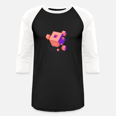 Mind Geek cube magic pixel 3d space nerd game mind geek spac - Unisex Baseball T-Shirt
