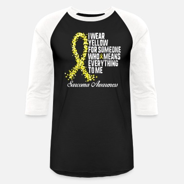 Yellow Ribbon I Wear Yellow Sarcoma Cancer Awareness Ribbon - Unisex Baseball T-Shirt