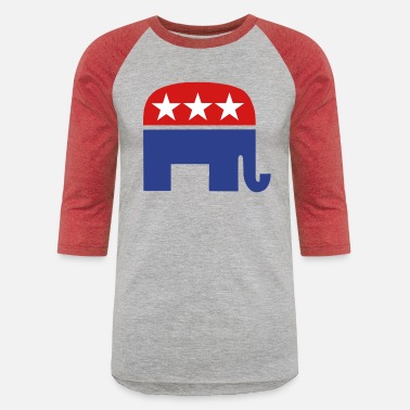 Men's Republican Elephant Symbol White Baseball Raglan T Shirt Elections 2020
