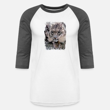Leopard Snow Leopard - Unisex Baseball T-Shirt