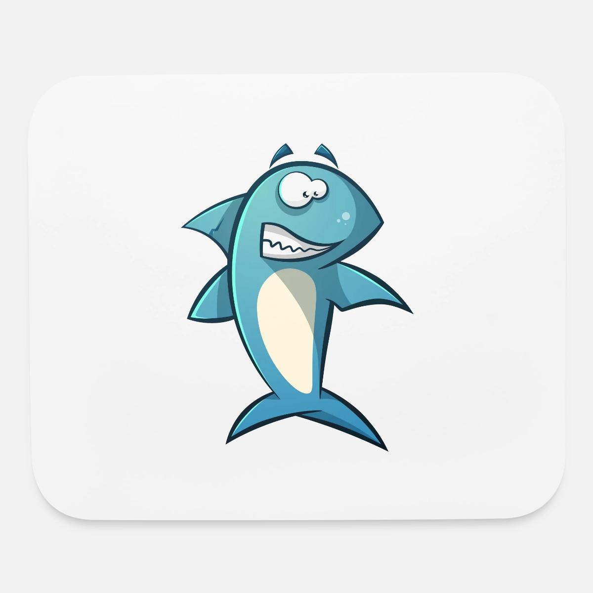 Cute Sea Animal Funny Shark Kids Picture Fun Image Mouse Pad Horizontal White