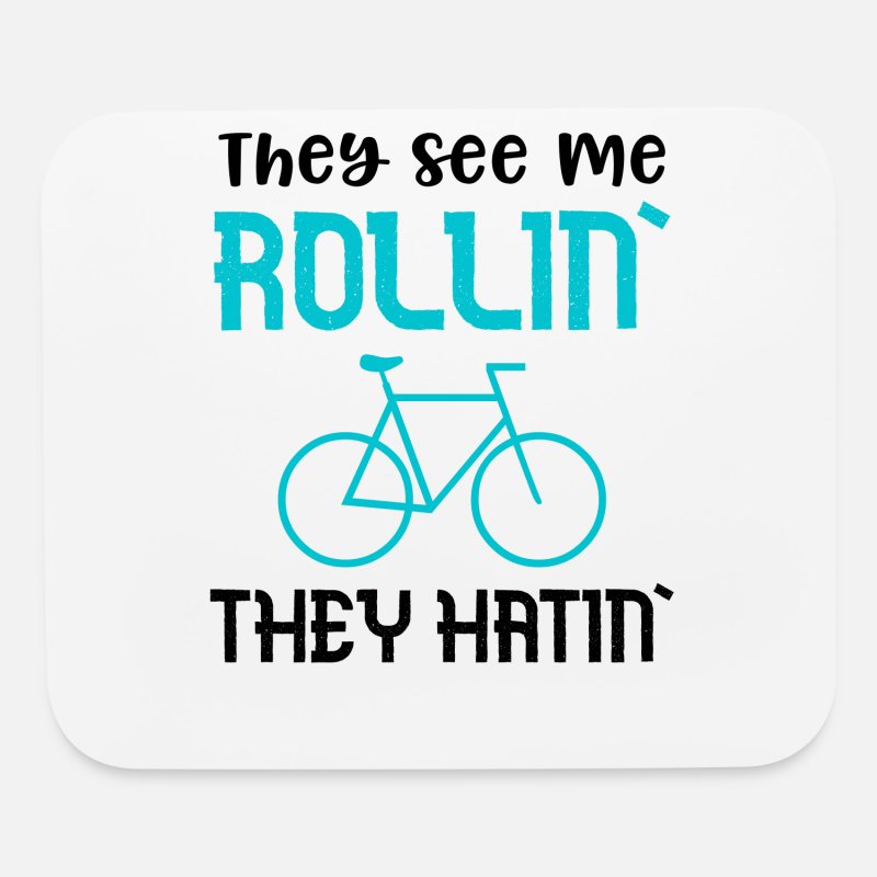 Spin Class Funny Rollin Hatin Quote Workout Gym' Mouse Pad | Spreadshirt