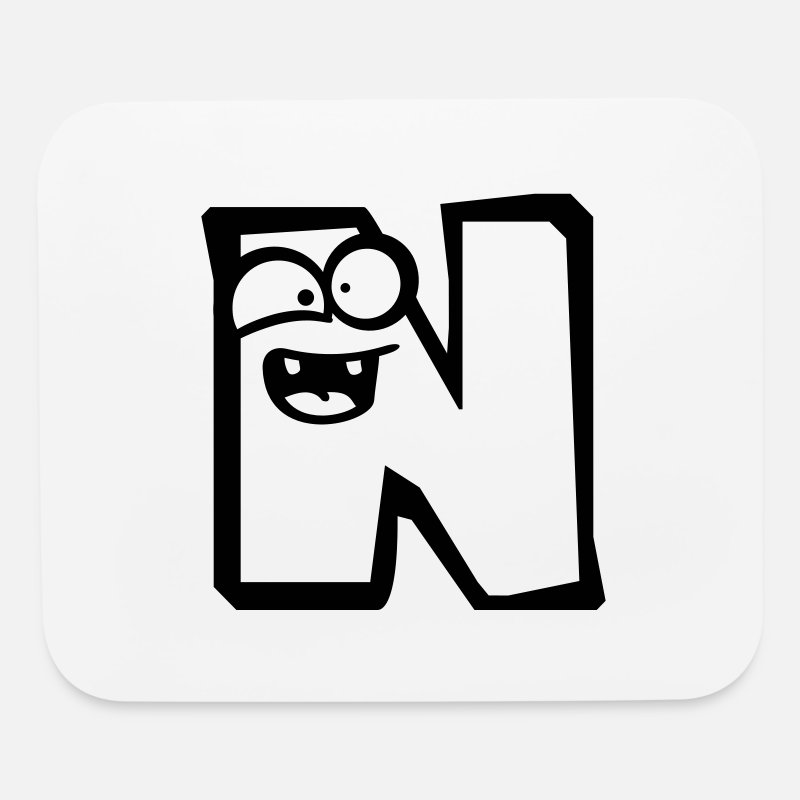 N letter name write cartoon comic face funny alive' Mouse Pad | Spreadshirt