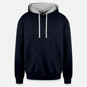 Unisex Contrast Hoodie-navy/heather gray