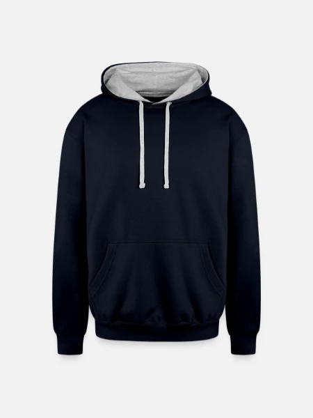 Unisex Contrast Hoodie - navy/heather gray - Front