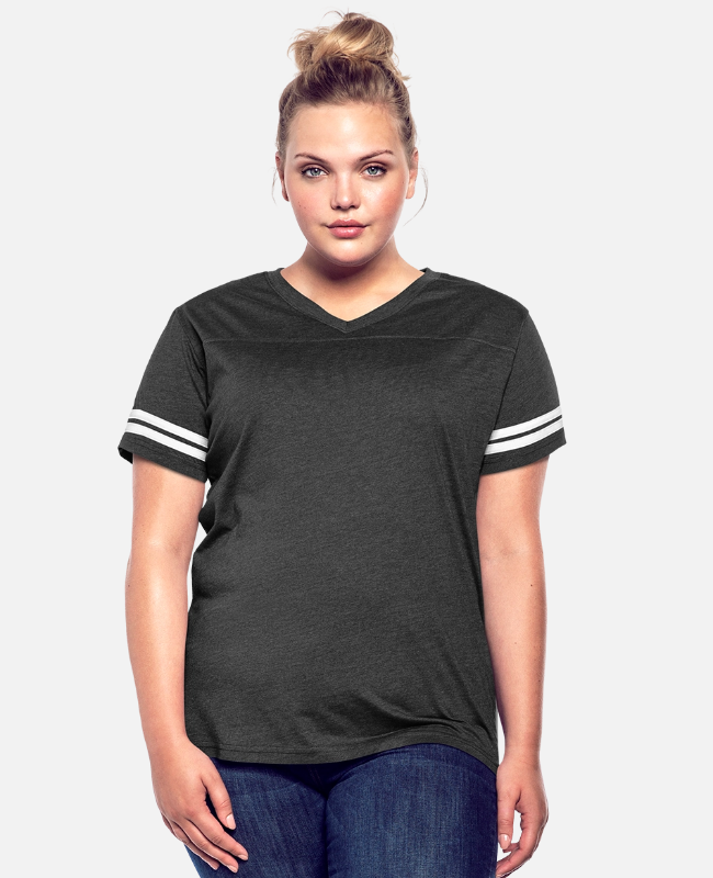 Women's V-Neck Football Tee Front - center