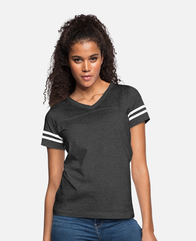 Women's V-Neck Football Tee Front - center