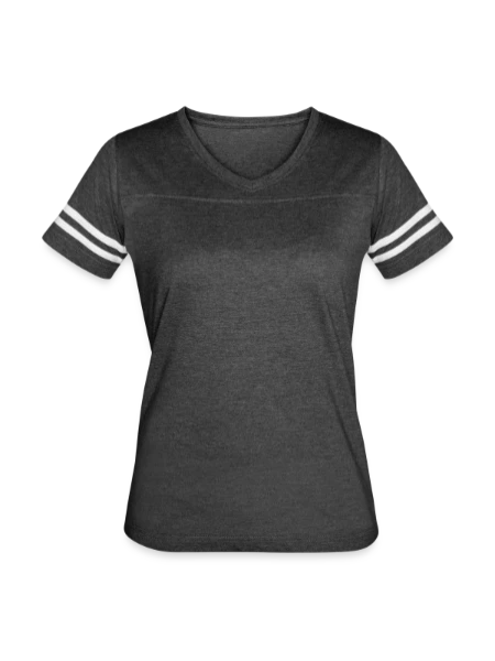 Women's V-Neck Football Tee - vintage smoke/white - Front