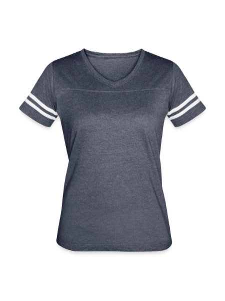 Women's V-Neck Football Tee - vintage navy/white - Front