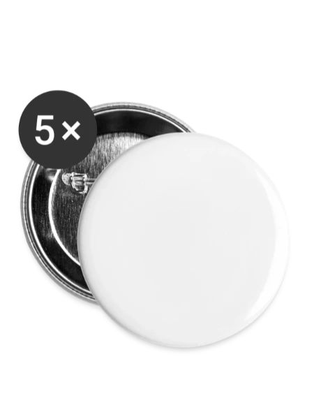 Lot de 5 grands badges (2,2 po) - blanc - Devant