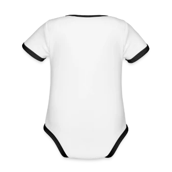 Organic Contrast SS Baby Bodysuit - white/black - Back