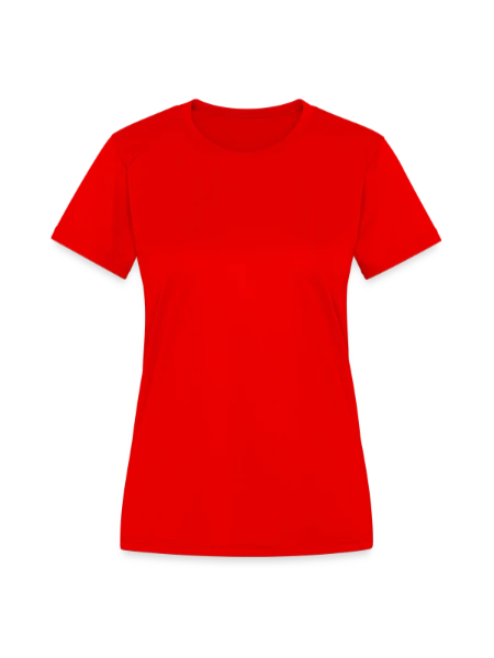 Women's Moisture Wicking Performance T-Shirt - red - Front