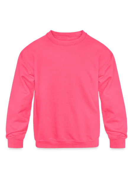 Kids' Crewneck Sweatshirt - neon pink - Front