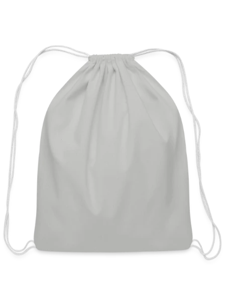 Cotton Drawstring Bag - Light Grey - Front