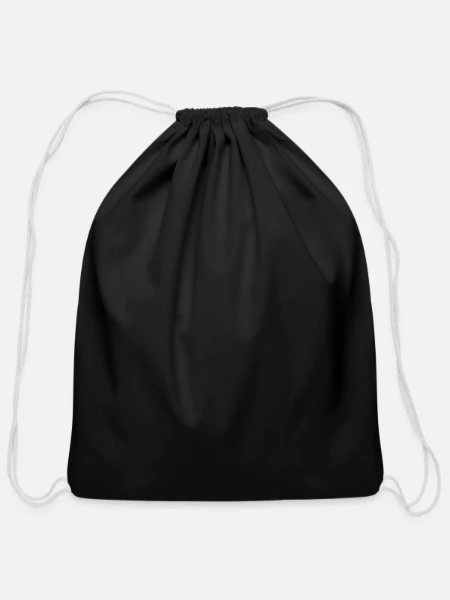 Cotton Drawstring Bag - black - Front
