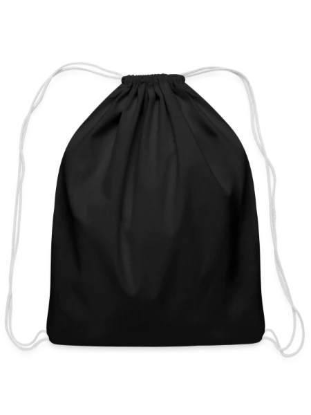 Cotton Drawstring Bag - black - Front