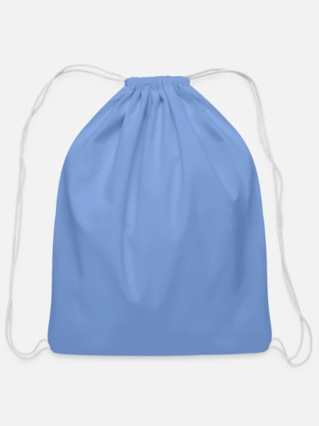 Cotton Drawstring Bag - carolina blue - Front