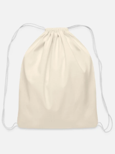 Cotton Drawstring Bag - natural - Front
