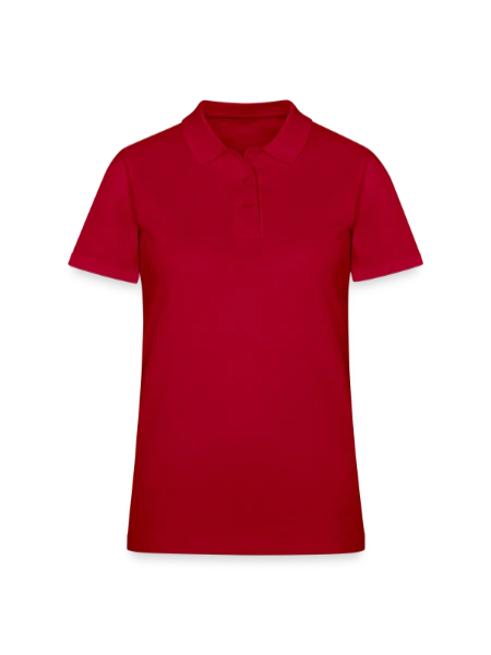 Women's Pique Polo Shirt - cherry red - Front
