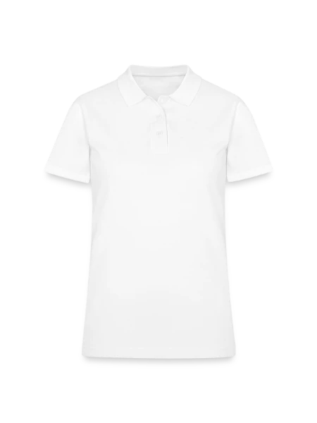 Women's Pique Polo Shirt - white - Front