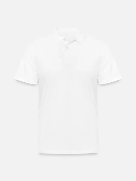 Men's Pique Polo Shirt - white - Front