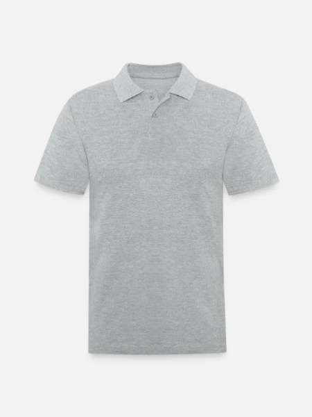 Men's Pique Polo Shirt - heather gray - Front