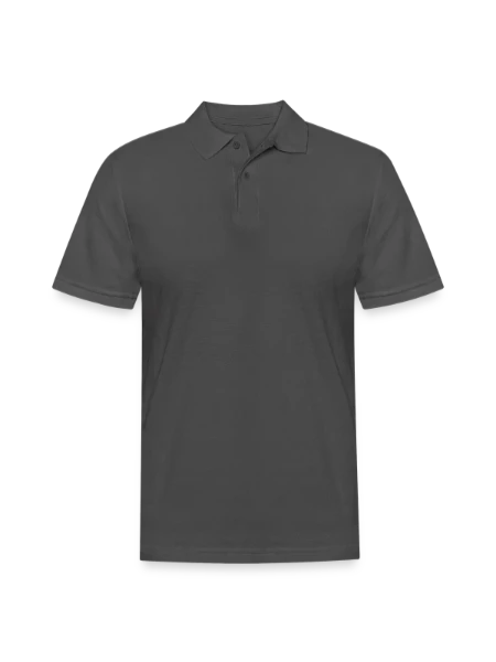 Polo en coton piqué pour hommes - gris charbon - Devant