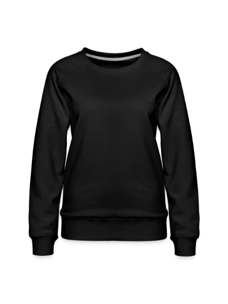 Women's Premium Slim Fit Sweatshirt - black - Front