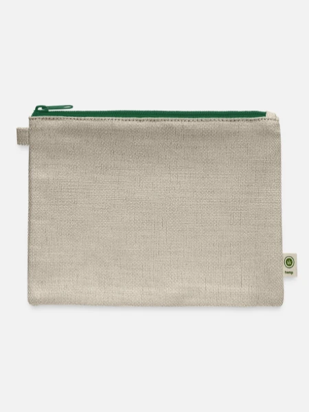 Hemp Carry All Pouch - natural/green - Front