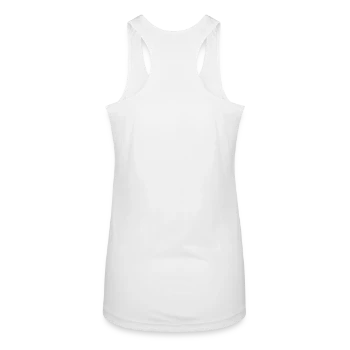 Women’s Performance Racerback Tank Top - white - Back - AI Model Female 180 light (180cm)