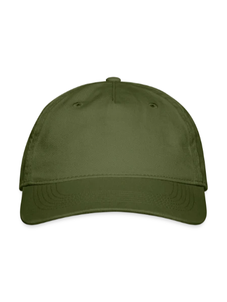 Organic Baseball Cap - olive green - Front