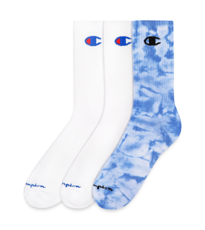 Champion Tie Dye Crew Socks Size 6-12 3 Pack