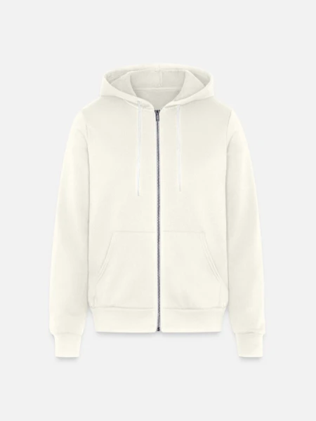 Unisex Full Zip Hoodie - vintage white - Front