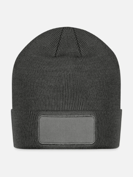 Patch Beanie - charcoal grey - Front