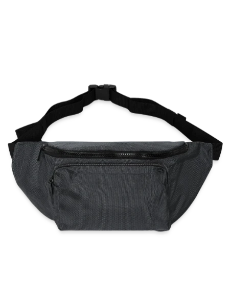 Large Crossbody Hip Bag  - charcoal gray - Front